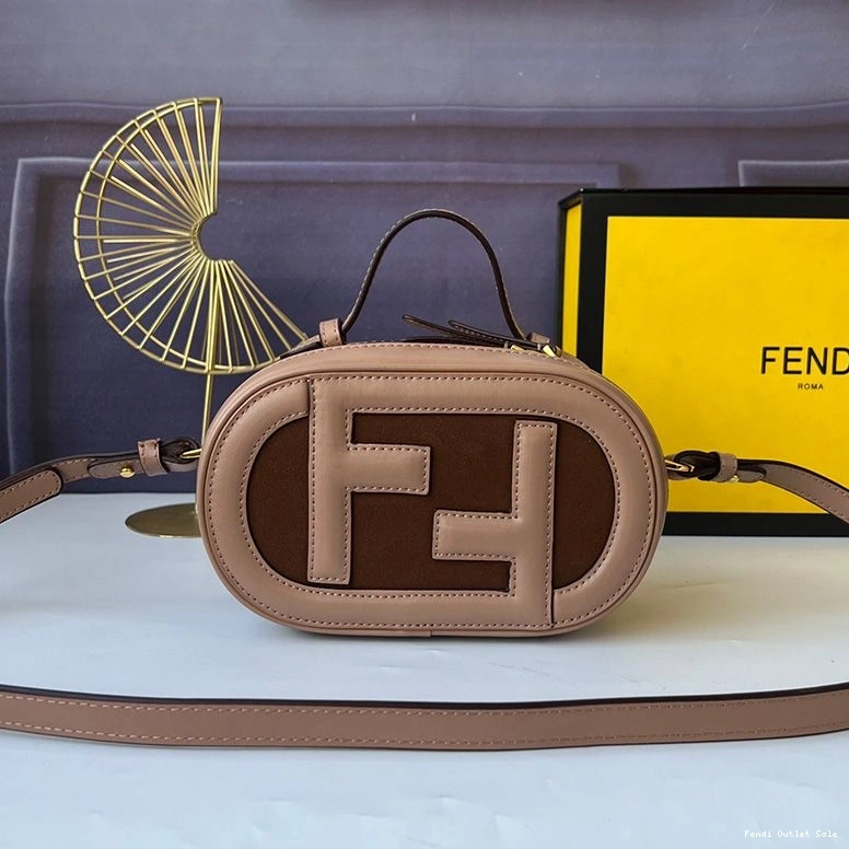 Cheap Camera Case Fendi Leather Grey Mini O'Lock Calf In 0731
